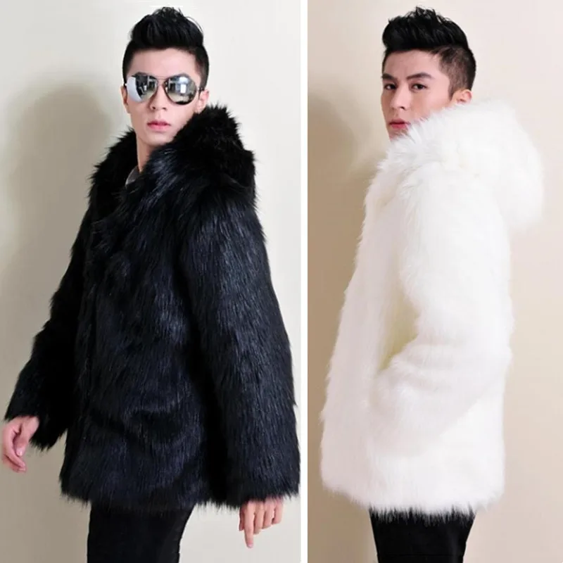 

Imitation Fox Fur Coat for Autumn Winter Warm Fashionable Casual Loose Fur Mens Clothing