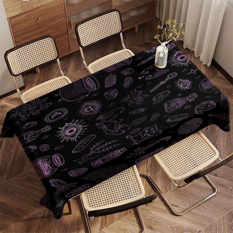 Neon Halloween Tablecloth Restaurant Kitchen Tablecloth Living Room Home Decoration Rectangular Party Decoration