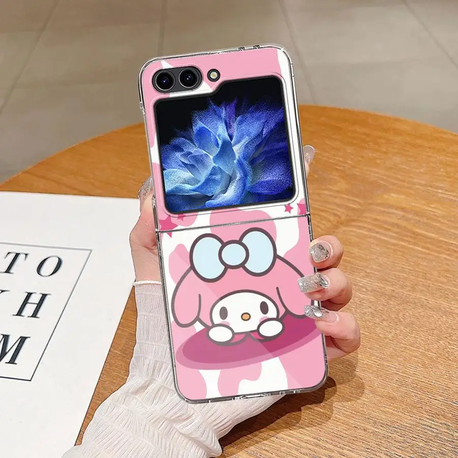 حافظة لهاتف سامسونج جالاكسي ZFlip3 ZFlip5 ZFlip6 Z Flip 7 6 5 4 3 ZFlip4 ZFlip7 غطاء هاتف ناعم شفاف سانريو سينامورول ماي #6