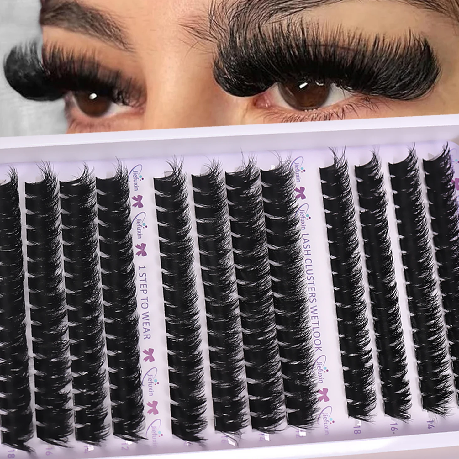 12 Reihen Dicke Flauschige Wimpernbüschel 80D 8D Wispy Einzelwimpern DIY Zuhause Weiche Leichte Wiederverwendbare Künstliche Wimpern