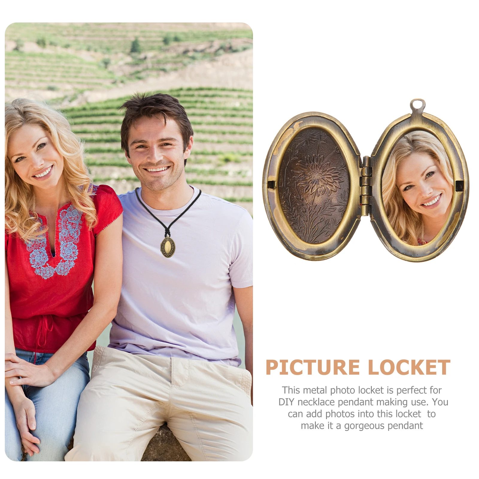 

3pcs Heart Shaped Photo Locket Pendant Box for Necklaces Picture Ornaments Gifts Women DIY Jewelry Smooth Metal Photo Frame