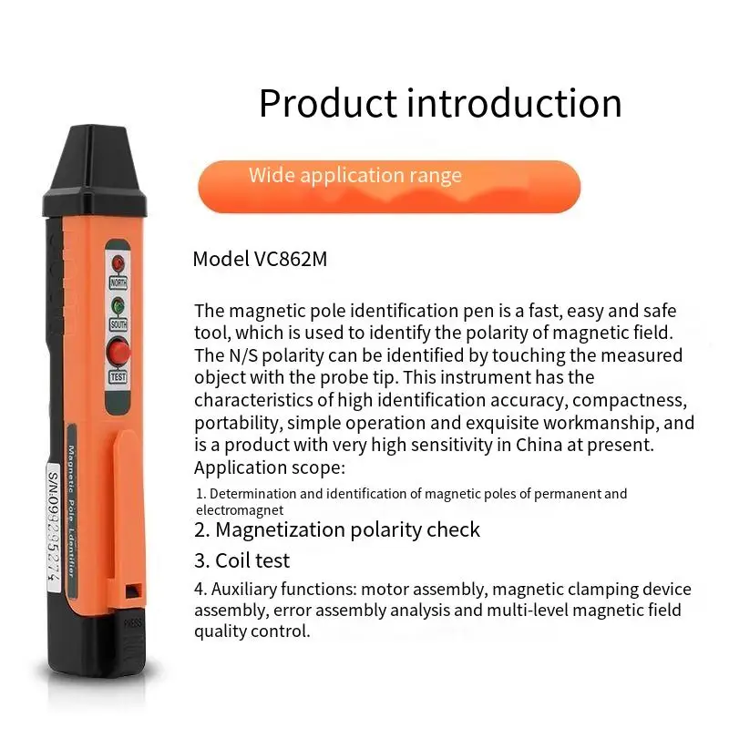 Victor VC862M Magnetic Pole Pen  Detection Pen Magnetic NS Pole Test Pen Magnetic Field Testing Instrument tool
