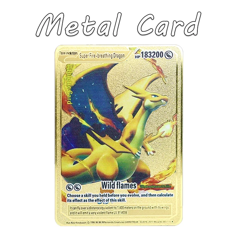 بوكيمون 183200 نقطة عالية ماخ بيكاتشو تشارجر Mewtwo الذهب الأسود الإنجليزية الفرنسية بطاقة معدنية Vmax ميجا GX بطاقة جمع الألعاب