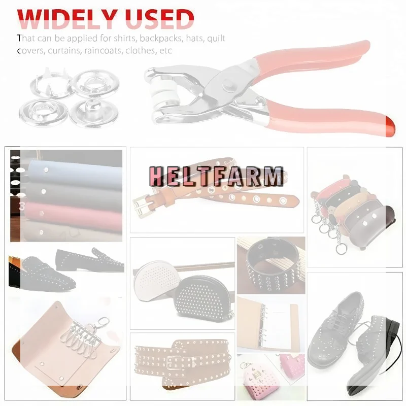 /HTF/Pliers With 100 Metal Snap Buttons, Complete Kit For Clothing, Sewing And Crafts Applicator