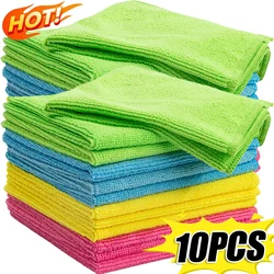 10/1PCS Microfiber Towels Thickened Double-sided Cloth Car Wash Drying Cloth Kitchen Dish Pot Washdishing Rag Home Cleaning Tool