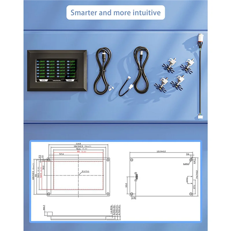 

【B55AQ】3X BMS Accessory 4.3 Inch LCD Display Screen With Active Switch Monitor For JK Smart BMS