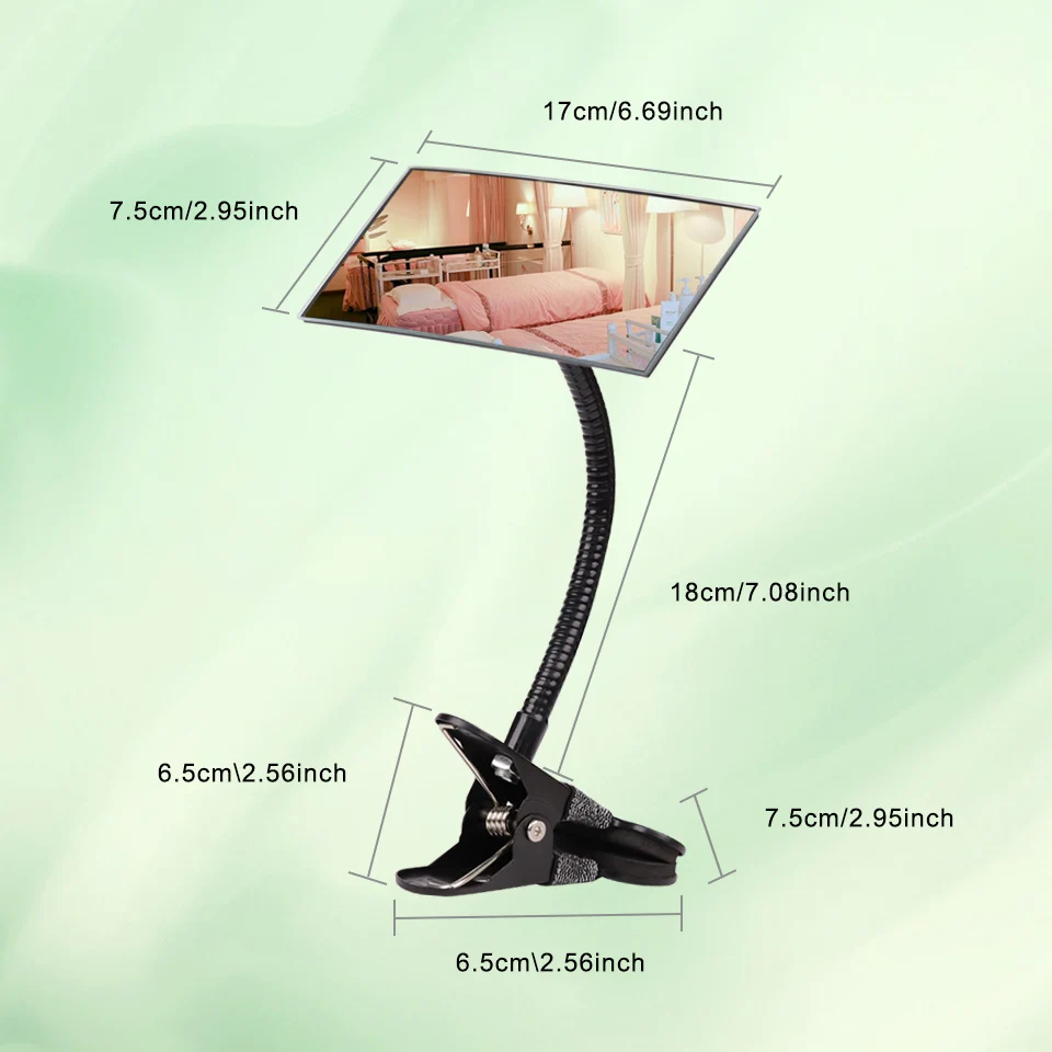 Clip On Schreibtisch Büro Schminkspiegel 360° ° Rotation/HD-Kosmetikspiegel, flexibler Clip-on-Spiegel zum Pfropfen von Wimpernverlängerungen – Detail 2