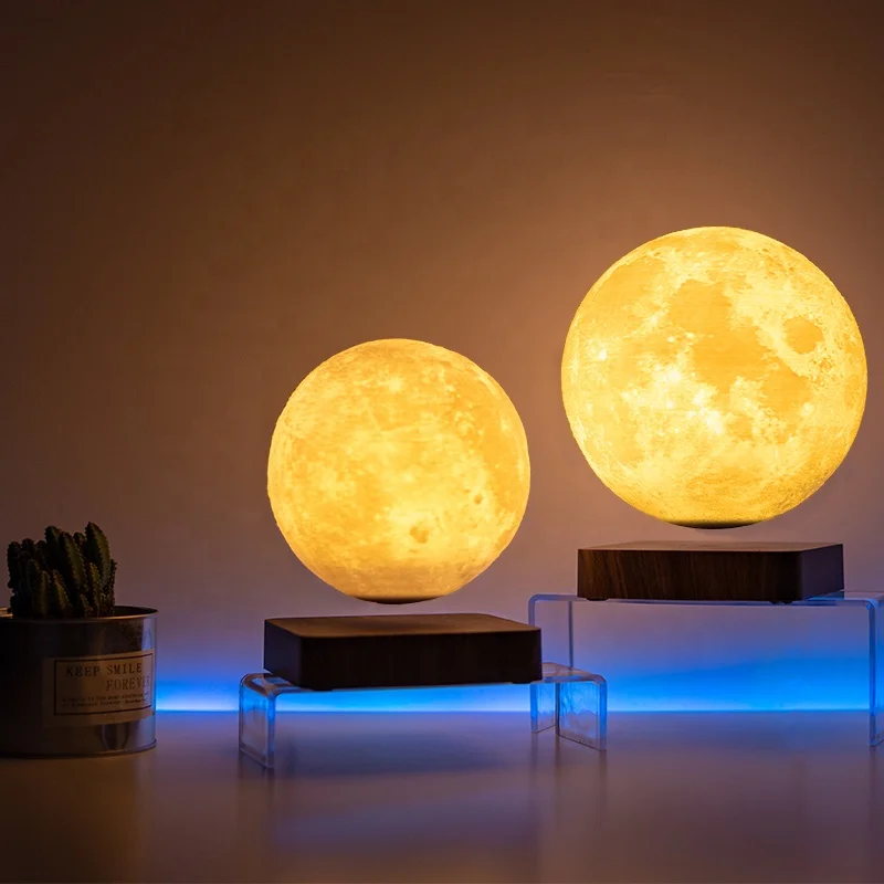 

Smart Modern Living Room Home Decor Magnetic Levitation 3D Printing Moon Sarturn Jupiter Mars 3 Color Led Bedroom Light
