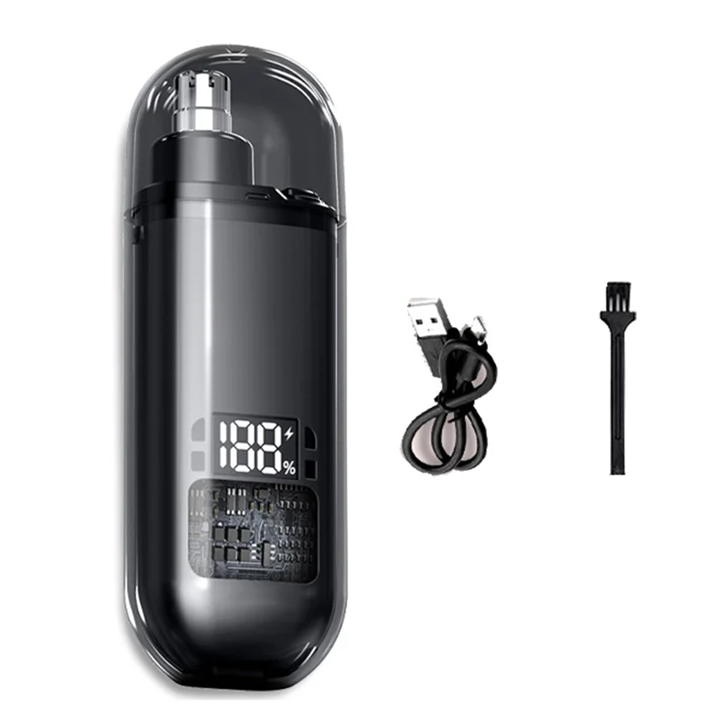 【必需品】男性用鼻毛トリマー ポータブルデジタルディスプレイ耳鼻毛バリカン 男性に適しています