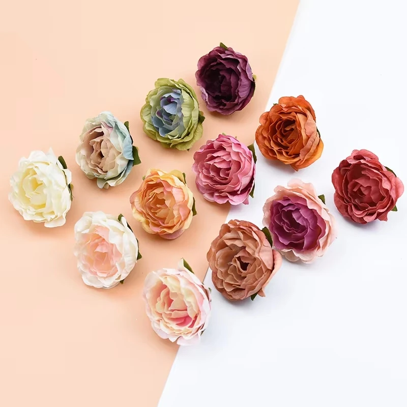 50/100 stücke Künstliche Blumen Seide Rose Pfingstrose Hochzeit Brautsträuße Garten Hause Tisch Vase Kranz Urlaub Party Diy Geschenke decor