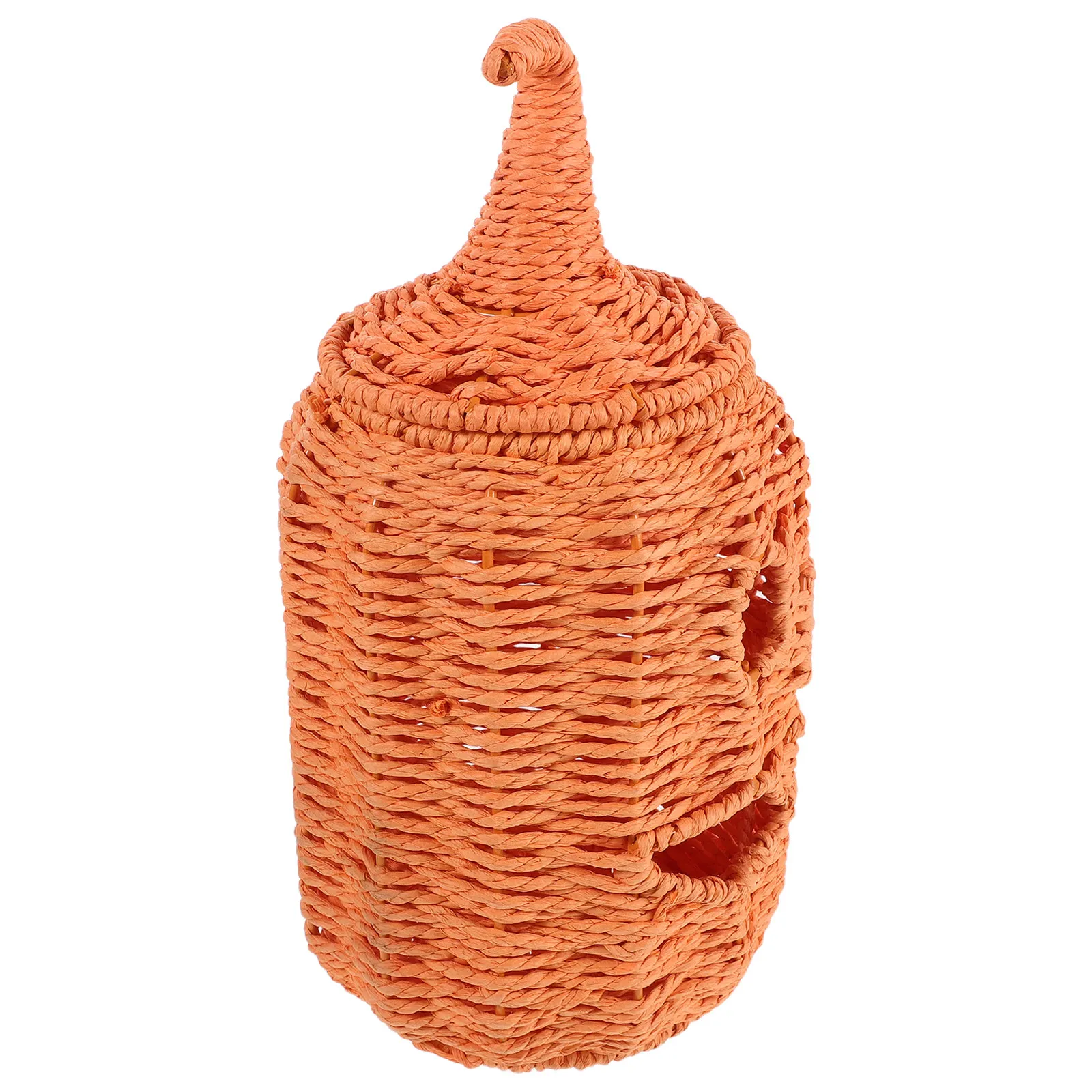 Woven Pumpkin Lampshade Cover Halloween Decorative Jack O Lantern Shade Rustic Basket Weave Pumpkin Light Cover Seasonal