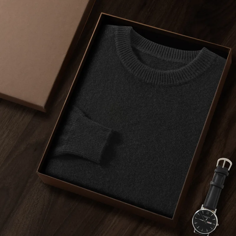 High Quality Men's Cashmere Sweater Cashmere Round Neck Half Turtleneck Classic Cashmere Sweater for Men