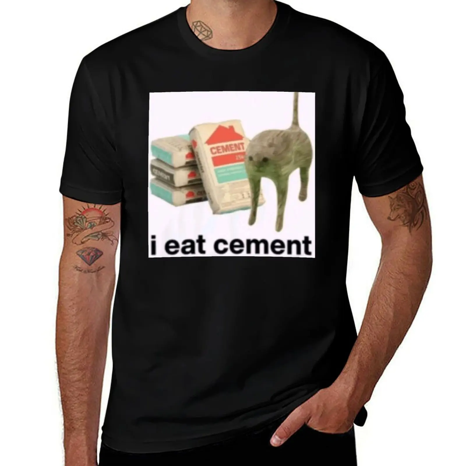 Cement Eater Cat T-Shirt Comfort Stretch Tee Shirt T-Shirt