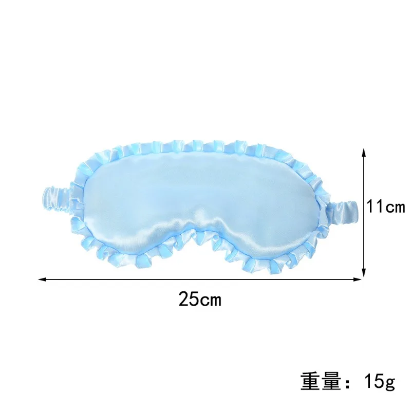 5pcs Custom Logo Ruffle Edge Satin Eye Masks New Soft Imitation Silk Shading Breathable Sleep Mask for Nap Travel Fatigue Relief view 6