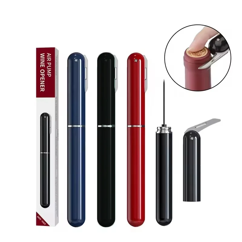 Pompe à Air ouvre-bouteille de vin Portable en forme de stylo broche en acier inoxydable pression d'air tire-bouchon de vin rouge outils de cuisine accessoires de Bar