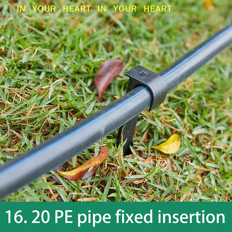 【X】DN16 C Type Ground Stakes for PE Pipe Steady Garden Drip Irrigation Hose Peg Landscaping Solution for Gardens