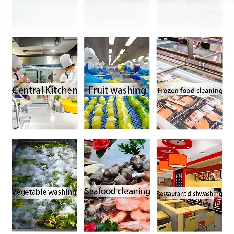 Cozinha comercial de aço inoxidável, máquina de lavar frutas e vegetais, equipamento de cozinha
