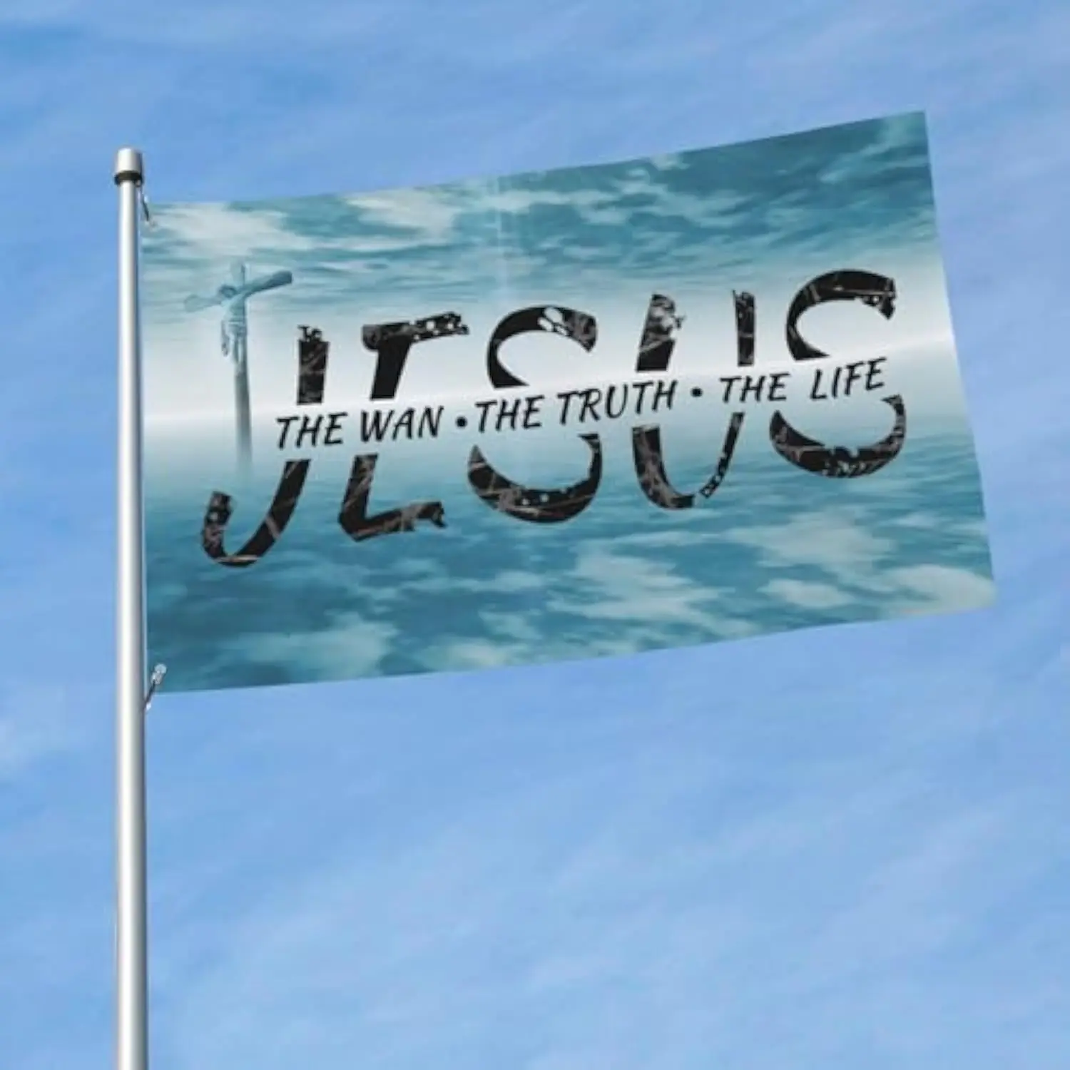 Jesus The Way The Truth The Life Christian Garden Flag Polyester Banner Outdoor Religious Decor