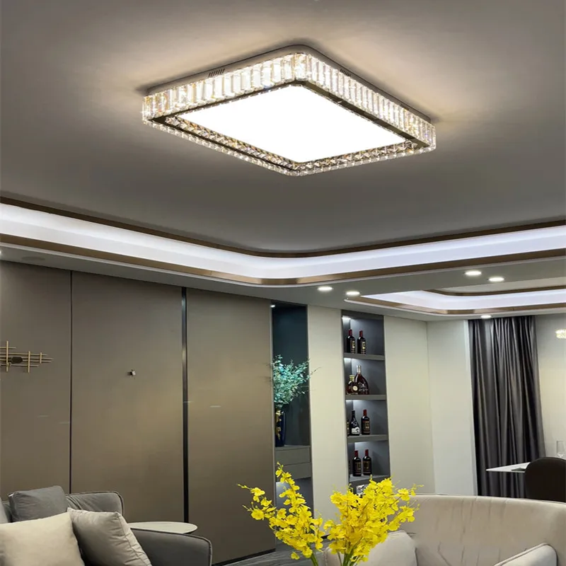 

Postmodern Minimalist Crystal Ceiling Lamp Square Living Room Kitchen Bebroom Home Nordic Hall LED Lighting