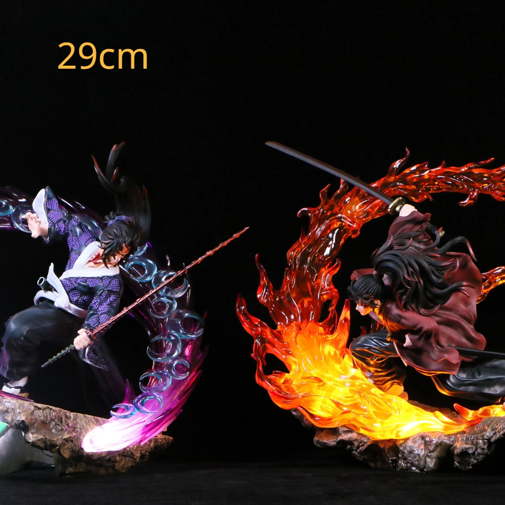 

Demon Slayer Figurine 23CM Anime Figures Battle Form Kokushibou And Tsugikuni Yoriichi PVC Material