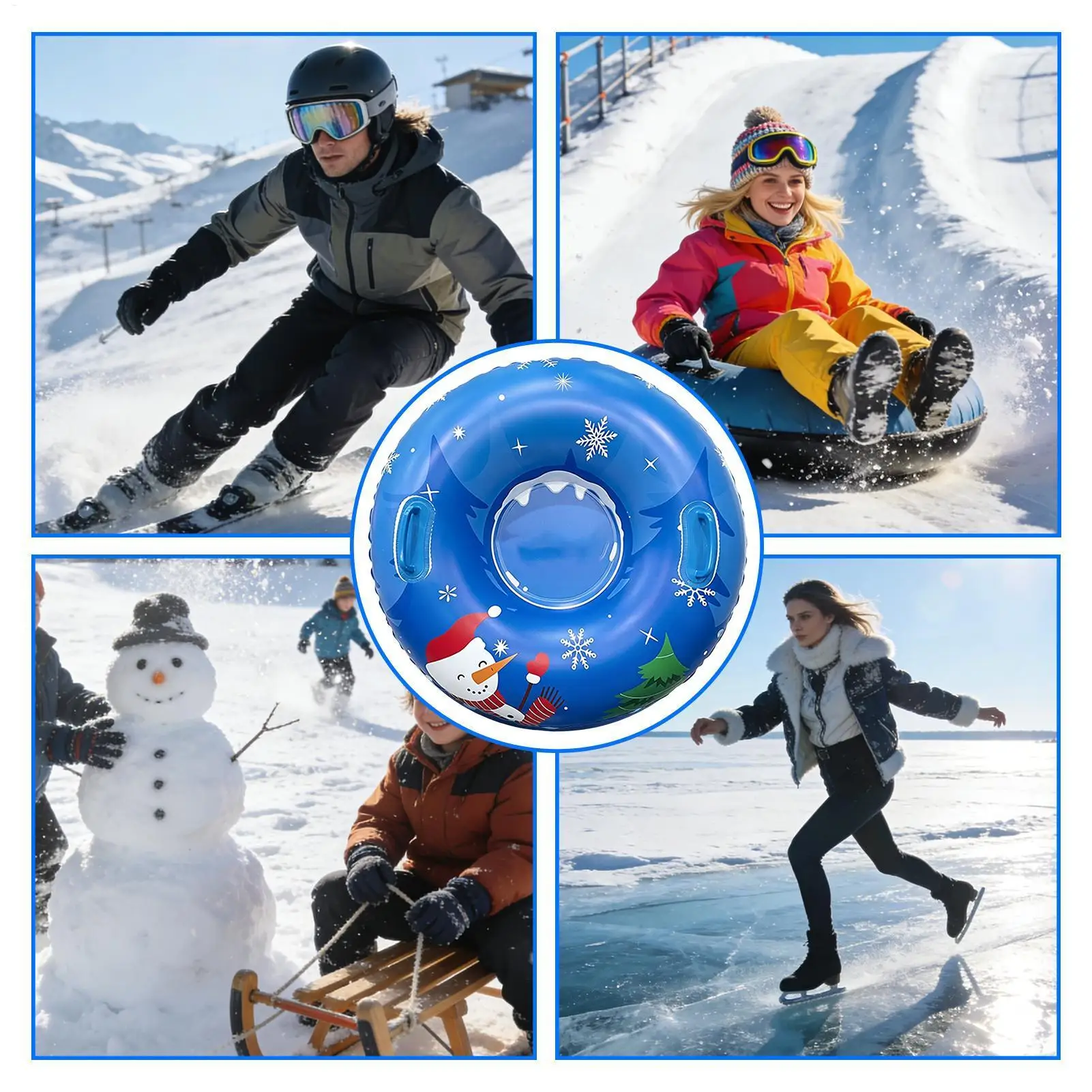 bouee-de-neige-ronde-gonflable-avec-poignee-anneau-de-glissade-epais-pour-l'hiver-en-exterieur-allee-chemin-de-passage-piscine-plage