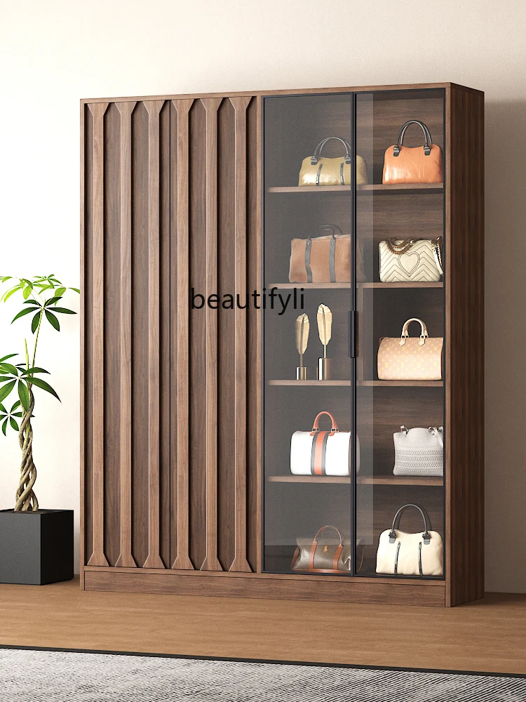 

Бытовая полка для сумок, шкаф для хранения в гостиной, настенный шкафчик для спальни, офисный шкаф для папок из цельного дерева