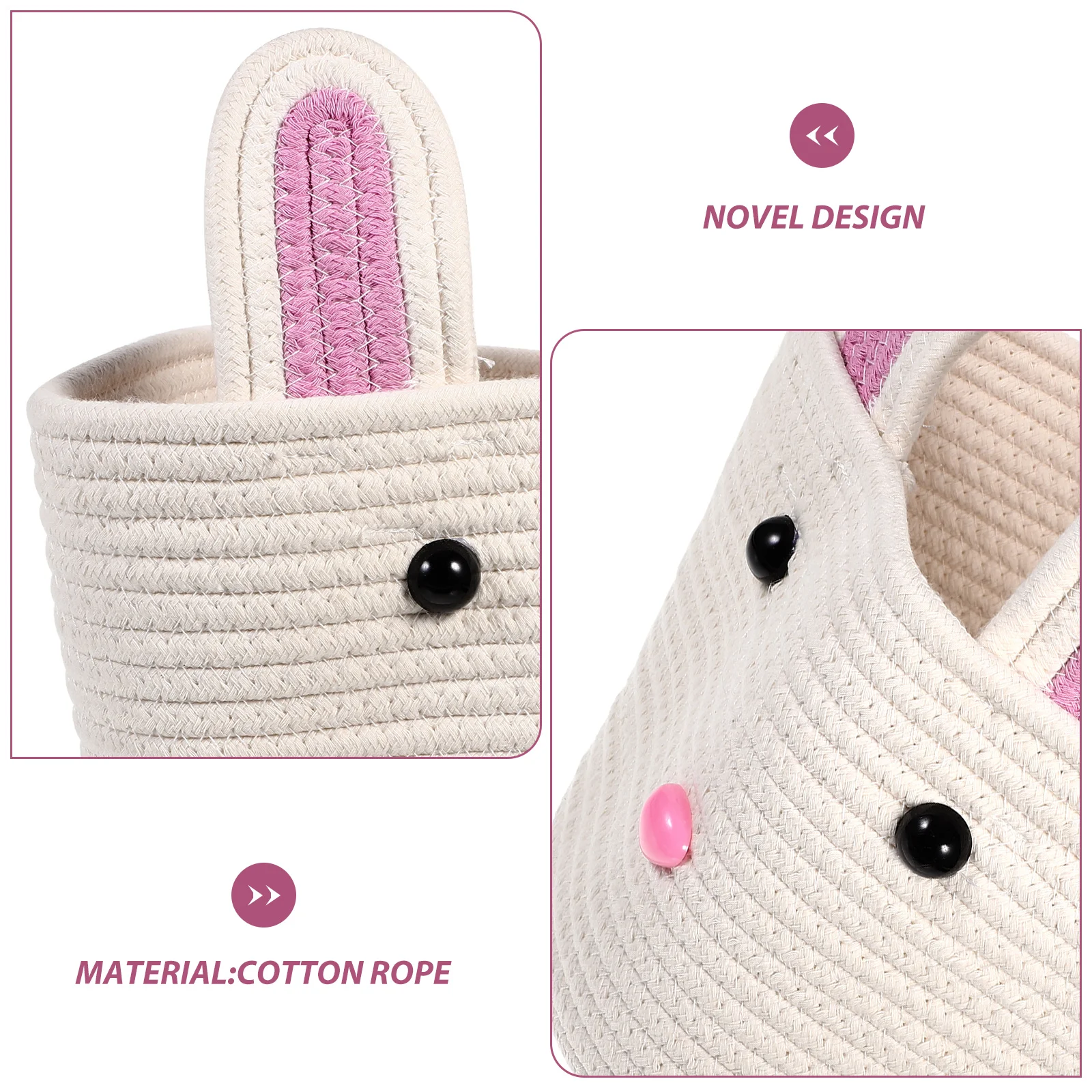 

Storage Baskets Home Decorative White Woven Porch Decoration Cotton Rope for Nursery