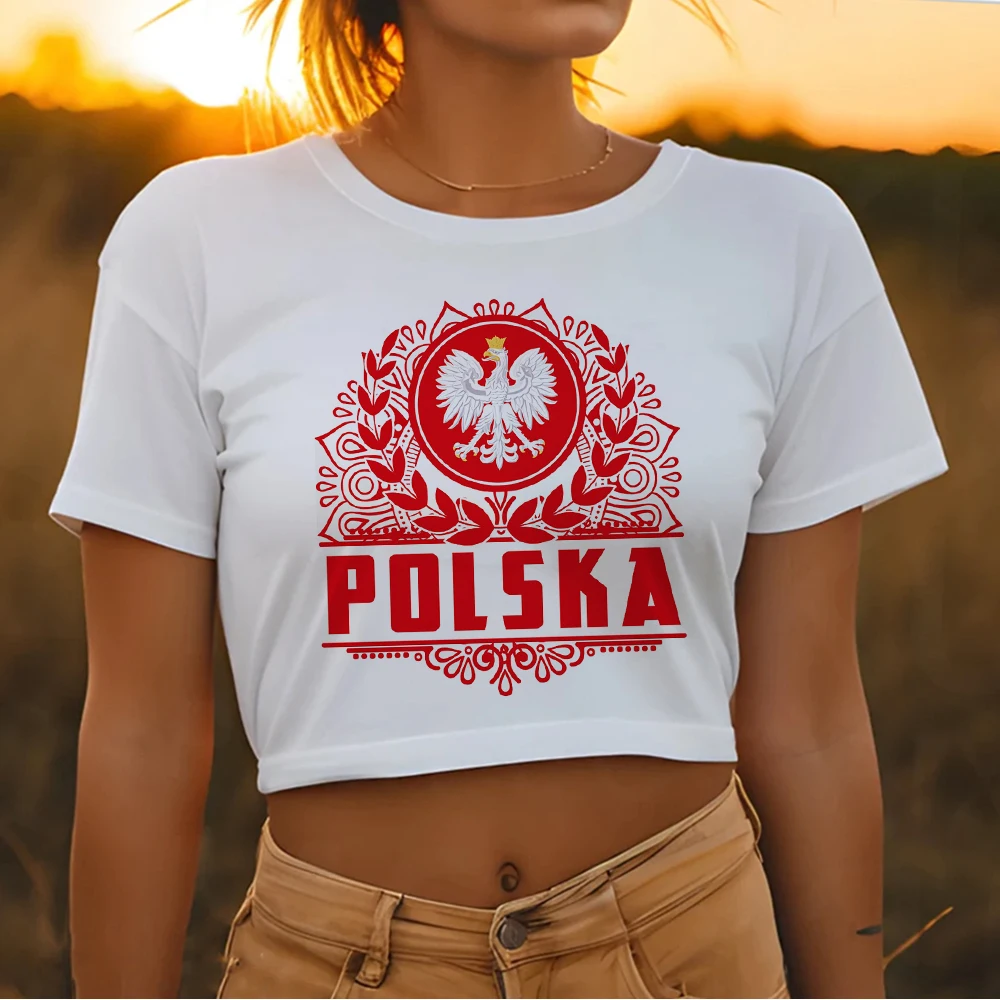 Poland t shirt women designer t-shirts female anime 2000s clothing