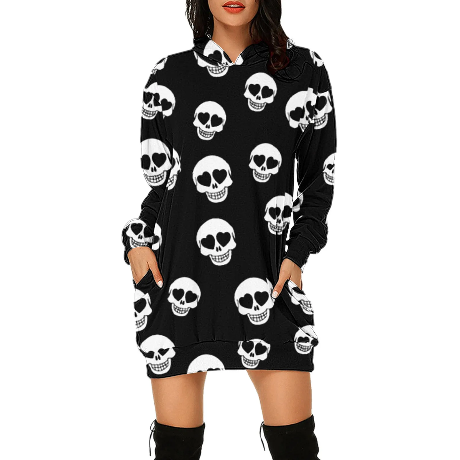 

Y2k Mujer Hoodie Women's Casual Long Hoodie Loose Hooded Long Sleeved Hoodie Skeleton Halloween 3D Y2k Graphic Hoodie Moletom