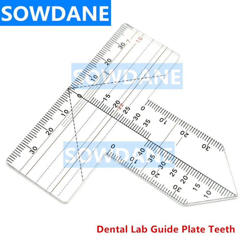 New Dental Lab Guide Plate Teeth Arrangement on Denture Work T shape Dental Teeth Guide Plate Ruler