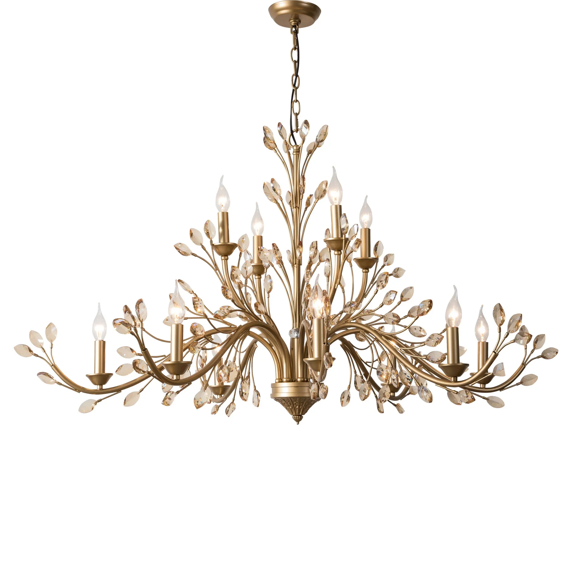 

American crystal living room chandelier atmospheric creative dining room light simple branch French light luxury villa double