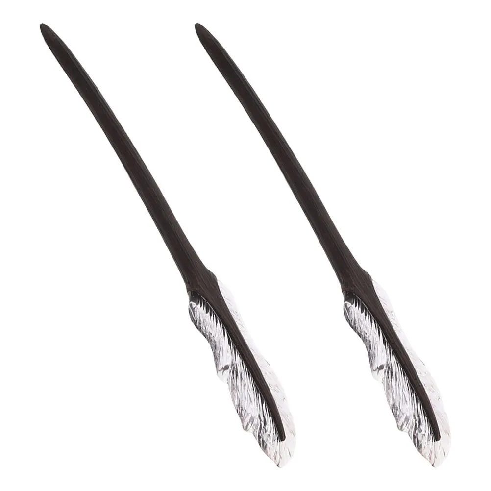 

2pcs Chinese Style Wood Sticks Vintage Hairpins For Women Bun Holders Retro Asian Hair Accessories Hair Styling Pins
