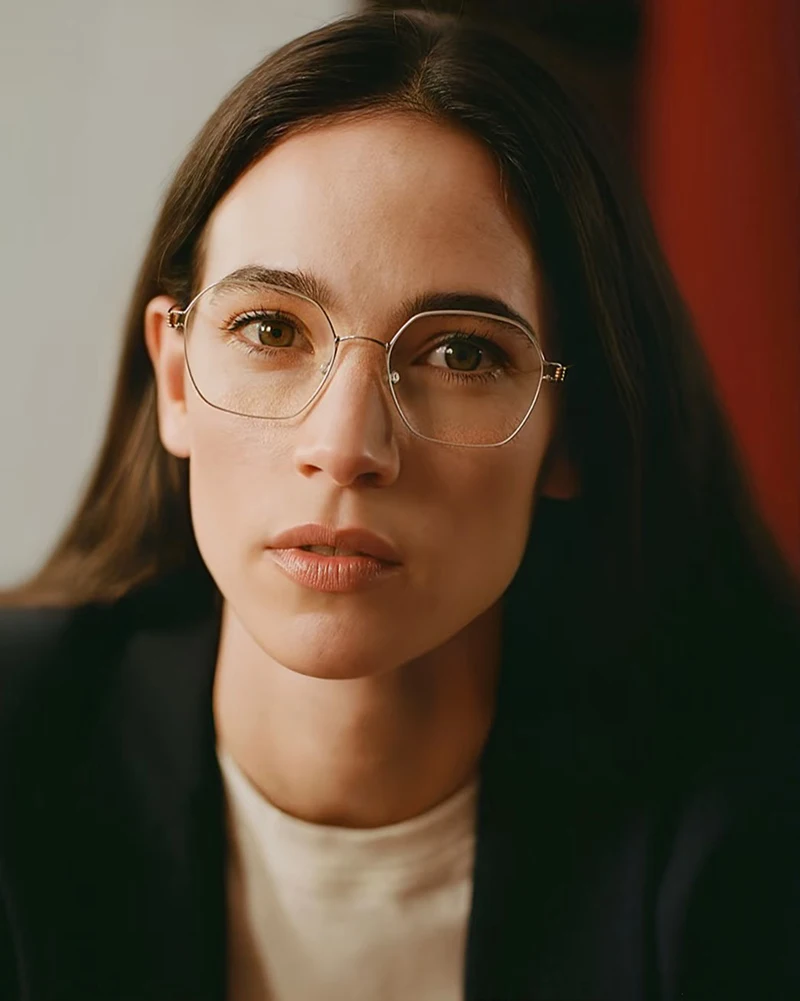 Denmark Brand Fashion Hexagon Women Glasses Frame Screwless Ultralight Titanium RICHELLE Men Thin Rim Prescription Eyeglasses
