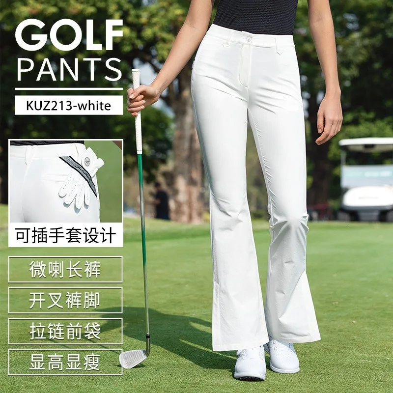 PGM 2026 New Women Golf Training T shirt Summer Golf Clothing For Women Flared Split Nine Point Pants