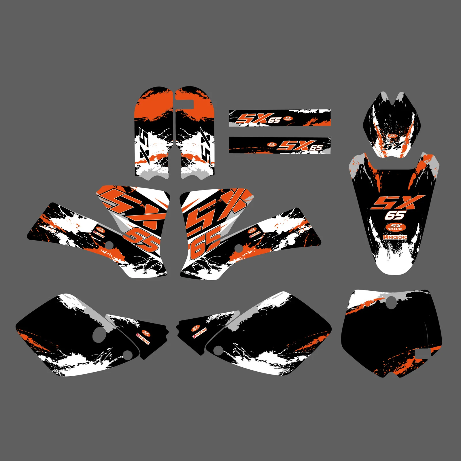 

NICECNC For KTM SX65 SX 65 2002-2008 2007 2006 2005 2004 2003 Motorcycle Fairing Graphics Background Decals Sticker Customize