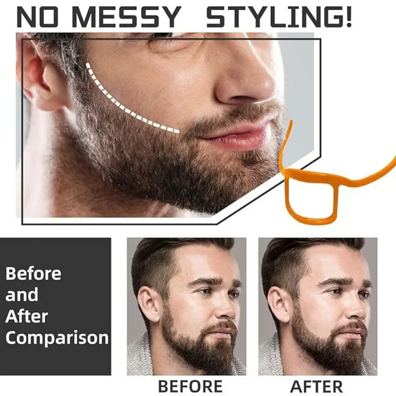 High Quality Plastic Men's Beard Shaper Tool Beard Styling Tool Neckline Guide Easy Clean Portable for Precision Beard Sculpting