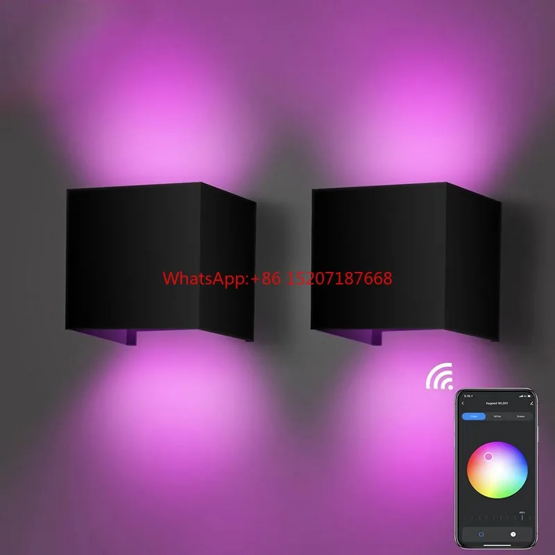 

Tuya Smart WiFi LED Wall Lamp EU Standard 9W RGBW Dimmable Indoor Outdoor Waterproof Sconce Works Alexa Google Assistant Apple