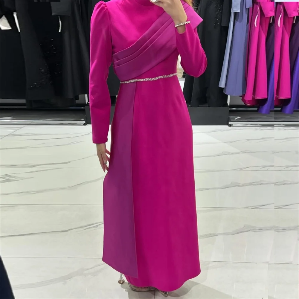 

Prom Gown Saudi Arabia Dearin Jewel Column Floor Length Skirts Vertically Bespoke Occasion Dresses Evening Formal Dress