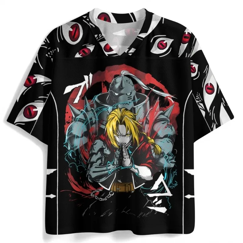 Fullmetal Alchemist Brotherhood T-Shirt 3D All Over Print Anime Streetwear Jersey Tee Harajuku Casual Sommer Top Cosplay Kostüm