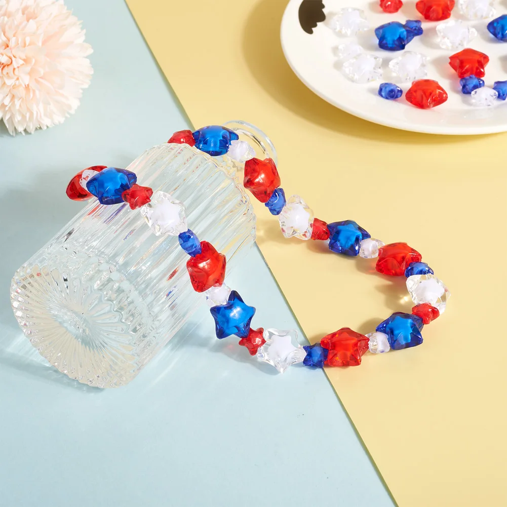 450Pcs Transparent Acrylic Beads Mixed Color Star Bead in Bead for Earrings Bracelet Jewelry Making Accessories