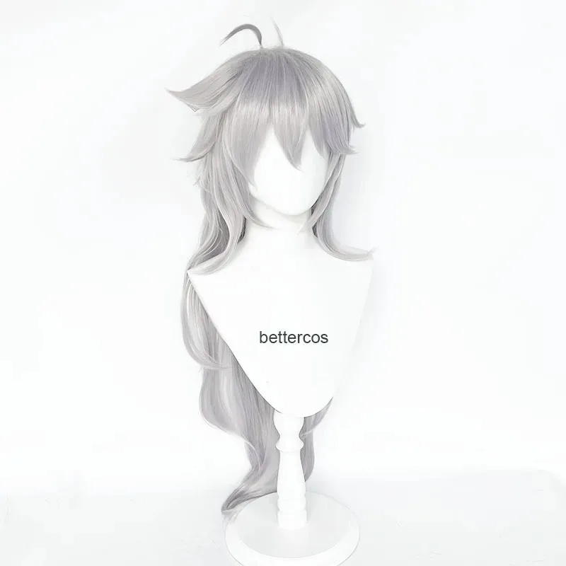 Wig ss23Impact RAZOR Wig Cosplay Halloween LeiZe Warna Abu-abu Perak Panjang