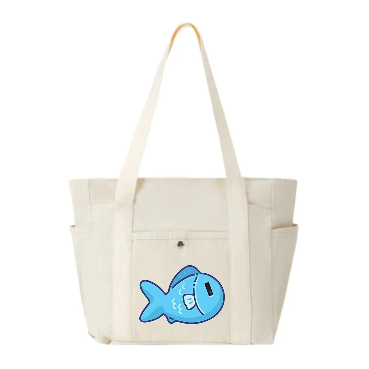 

Samekosaba Vtuber, Cute Fish Women's Casual Multi-Pocket Shoulder Bag Shopping & Work Tote
