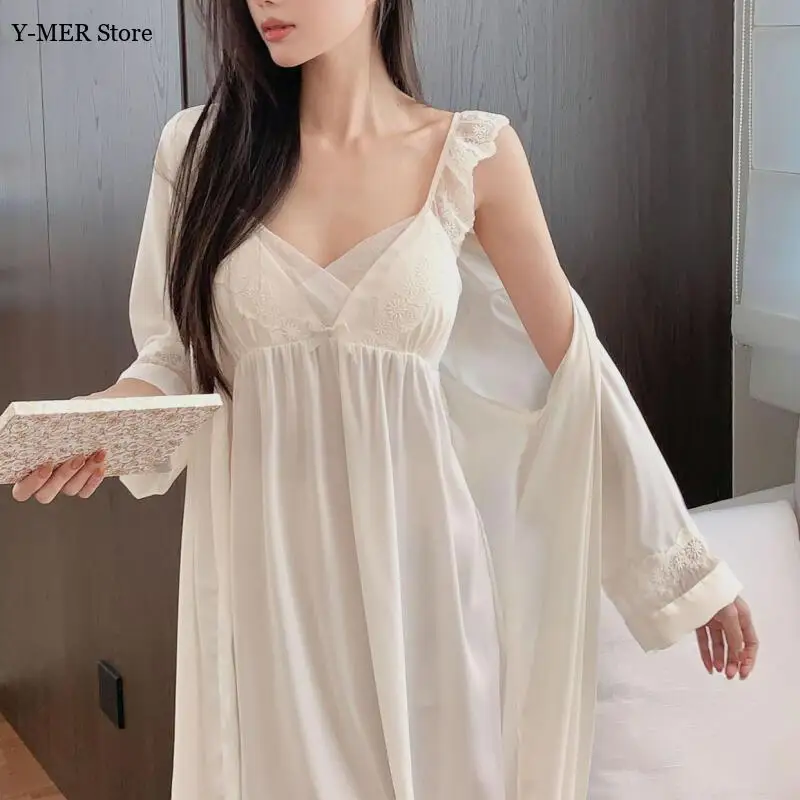 Wedding Bride Robe Women Satin Sleepwear Short Princess Style Kimono Intimate Lingerie Rayon Home Dressing Summer Spring New
