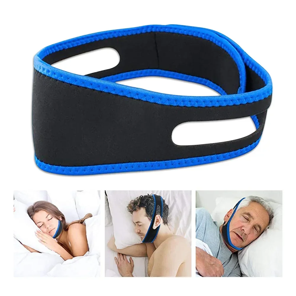 

1PCS Anti Snore Stop Snoring Chin Strap Belt Anti Apnea Jaw Solution Sleep Support Apnea Belt Mouth Guard for Better Breath Tool