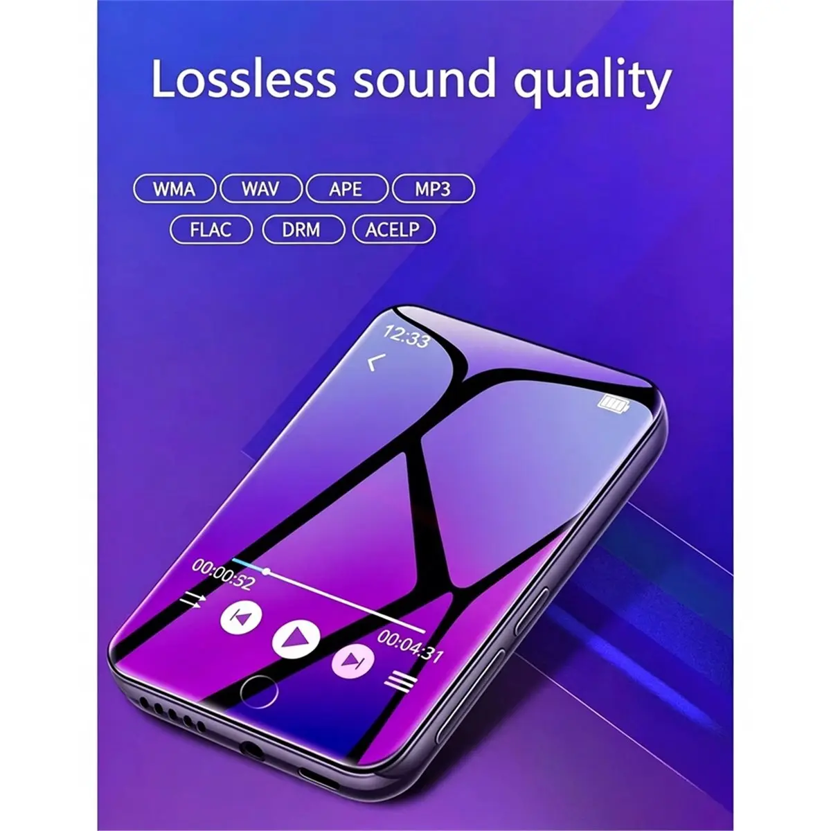 M7 Metal Bluetooth 5.0 MP3 Music Player Built-in Speaker 2.8 Inch Full Touch Screen HIFI Walkmans FM E-Book Clock