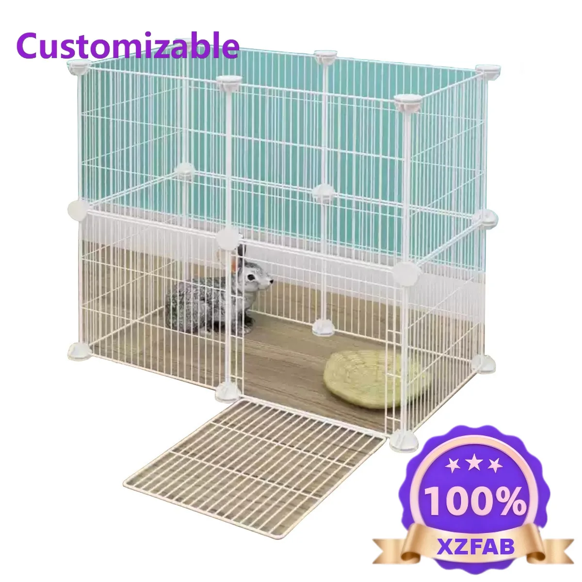 Factory Direct 2026 Pet kitten iron fence free splicing dense mesh cage rabbit squirrel small pet cage small dog cage