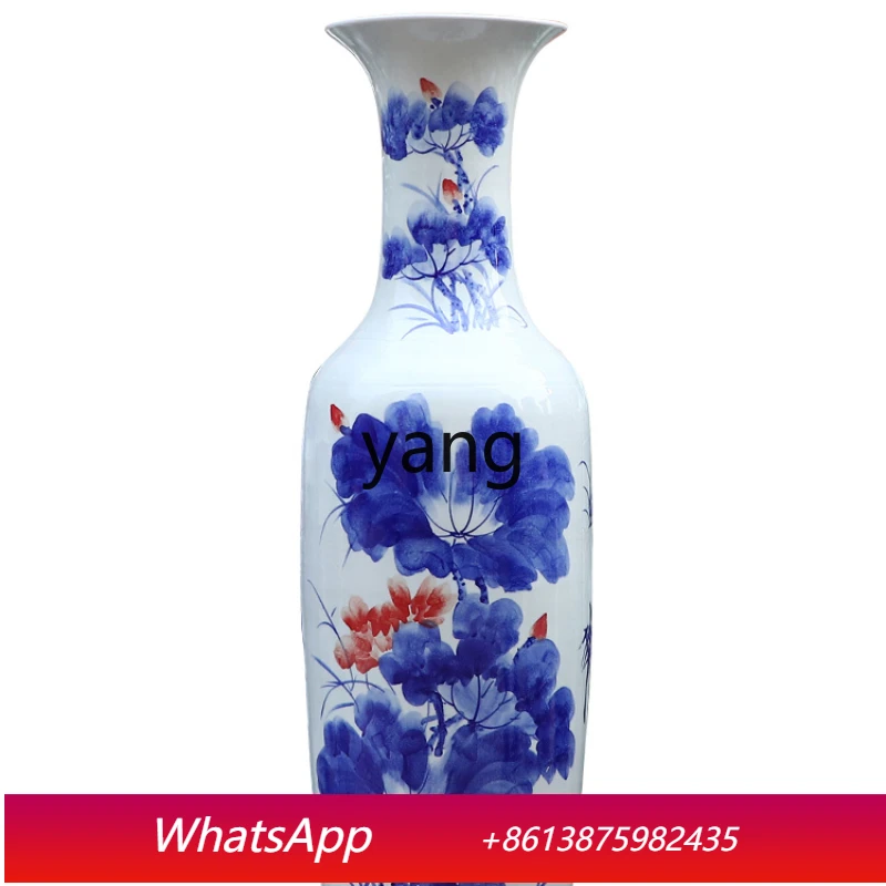 CX Large Vase Hand Painted Blue and White Surplus Year after Year Ceramic Decoration Living Room New House Decorative