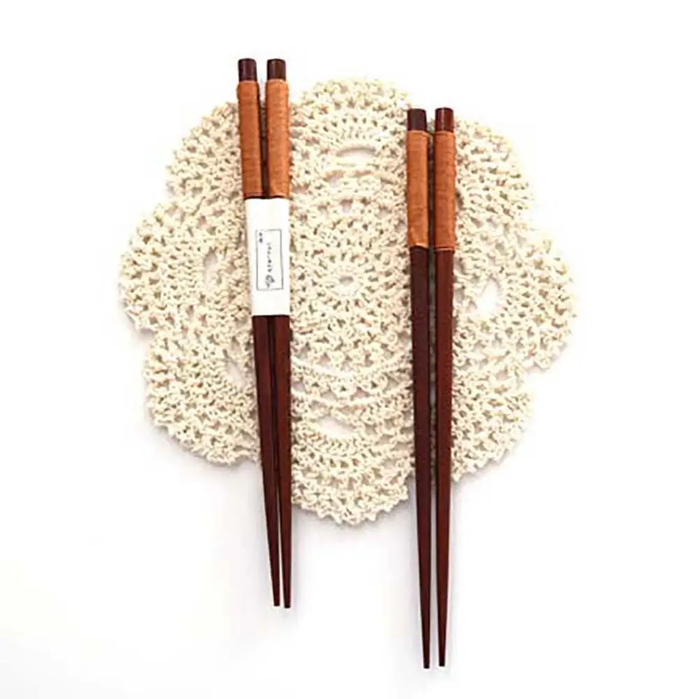 Handmade Japanese Natural Chestnut Wood Sushi Chopsticks Set Value Gift Sushi Chinese Food Tie Line Kitchen Chopsticks Tableware