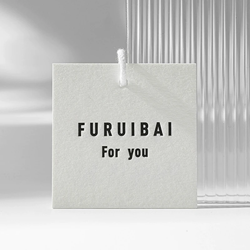 Custom Own Logo Clothing Hang Price Tag Garment Clothes T Shirt Paper Swing Hang Tags for Apparel view 2