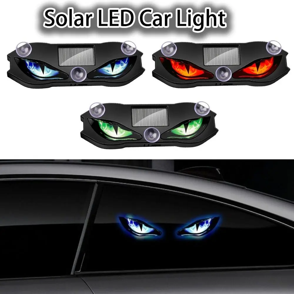 1/2PCS Upgraded Car Demon Eye Solar Wireless Decorative Light, Strobe Warning Light, Car Triangle & Rear Window Ambient Light